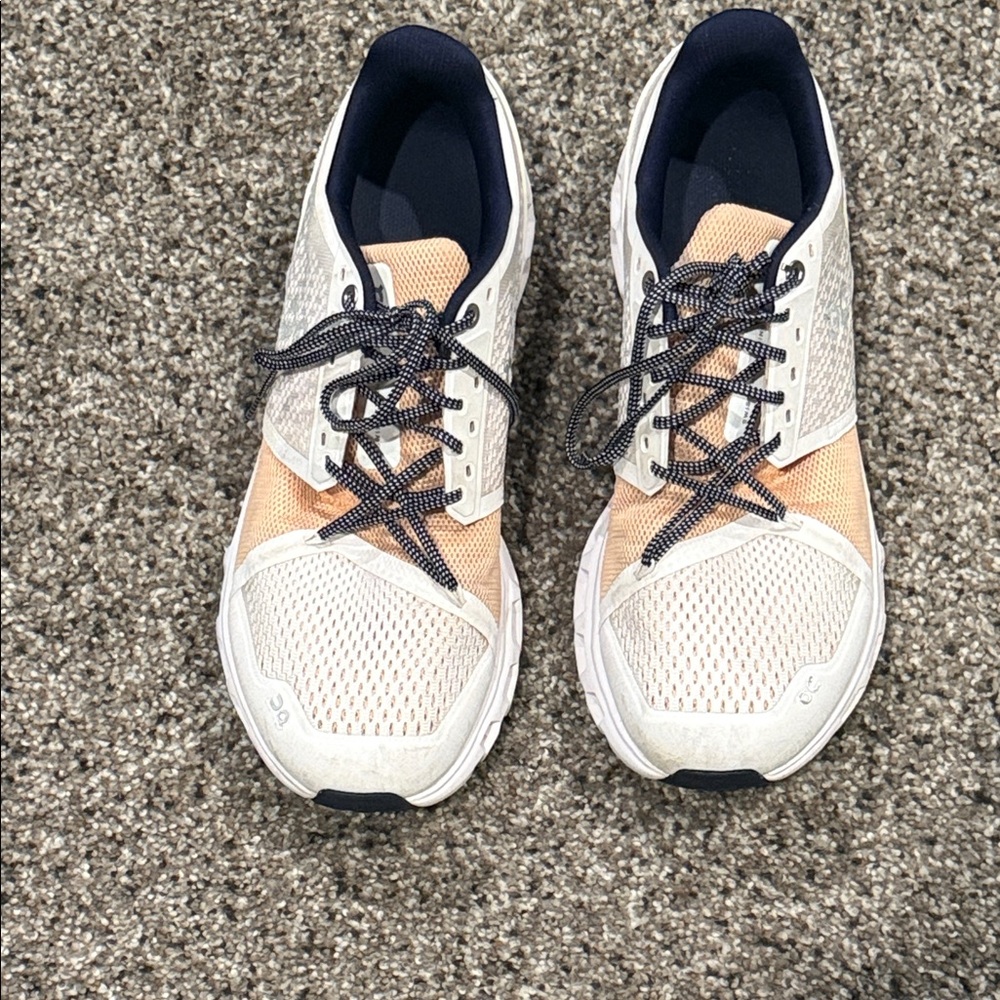 Women’s White and Orange Athletic Shoes
